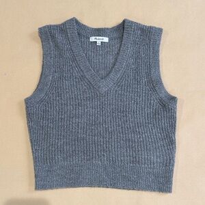 Madewell Gray V-Neck Sweater Vest